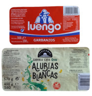 ETIQUETA DE GARBANZOS - LEGUMBRE LUENGO + ETIQUETA ALUBIAS BLANCAS - Frutas Y Legumbres