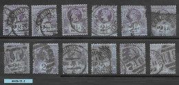 Grande Bretagne Reine Victoria N° 95 Obl. (qté 12 Dont 2 Perforés) - Used Stamps