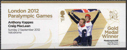GREAT BRITAIN 2012 Paralympic Games Gold Medal Winners: Men's Cycling Track Sprint - Unused Stamps