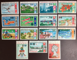 Cayman Islands 1969 New Currency Overprint Set Birds Flowers Animals Fish MNH - Kaimaninseln