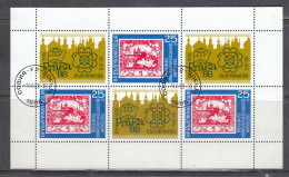 Bulgaria 1988 - International Stamp Exhibition PRAGA'88, Mi-Nr. 3696A In Sheet, Used - Gebraucht