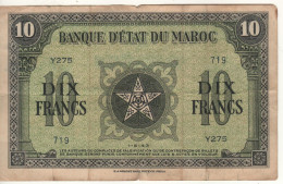 MOROCCO  10  Francs  P25  Dated  1-8-43 - Marruecos