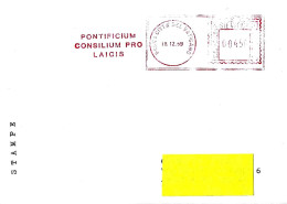 VATICANO - 1989 PONTIFICIUM CONSILIUM PRO LAICIS Ema Affrancatura Meccanica Rossa Red Meter Su Busta Viaggiata - 11271 - Máquinas Franqueo (EMA)