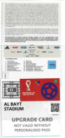 FIFA WORLD CUP QATAR 2022. MEDIA BROADCASTING ACCREDITATION PASS. UPGRADE CARD. ONE AVAILABLE - Altri & Non Classificati