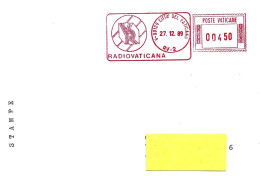 VATICANO - 1989 RADIO VATICANA RV-2 Ema Affrancatura Meccanica Rossa Red Meter Su Busta Viaggiata - 11274 - Máquinas Franqueo (EMA)