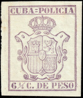 ESPAGNE / ESPANA - COLONIAS (Cuba) 1884 "CUBA-POLICIA" Fulcher 585 6-1/4c Lila - Nuevo* - Kuba (1874-1898)