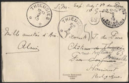 Relais THIEUSIES S/CP Obl. PMB En Sm + Réexp. 1919 (x681) - Sellos Con Estrellas