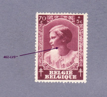 1937 Nr 462-lv5** Zonder Scharnier:vlek In Hals / Goitre Dans Le Cou , Zegel Uit Reeks " Josephine-Charlotte". - 1931-1960