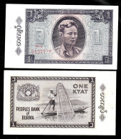 BURMA/MYANMAR MONEY 1985 ISSUED AUNG SAN 1 KYAT SINGLE, AUNC - Myanmar (Burma 1948-...)