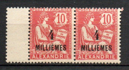 Col41 Colonies Alexandrie N° 52 Neuf XX MNH Paire Cote  12,00€ - Nuovi