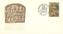 YUGOSLAVIA  - 1970, FDC STAMP OF150 GODINKA  ARCHAEOLOGICAL MUSEUM OF SPLIT WITH DESCRIPTION LEAFLET. - Brieven En Documenten