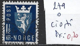 NORVEGE 279 Oblitéré Côte 0.75 € - Used Stamps
