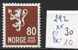 NORVEGE 292 ** Côte 30 € - Unused Stamps