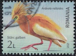 Roumanie 2021 Oblitéré Used Oiseau Ardeola Ralloides Crabier Chevelu Y&T RO 6674 SU - Gebraucht