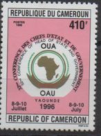 Cameroun Cameroon Kamerun 1996 410F Mi. 1224 OAU OUA Map Landkarte Carte Conférence Chefs D'Etat 8-9-10 Juillet - Camerun (1960-...)