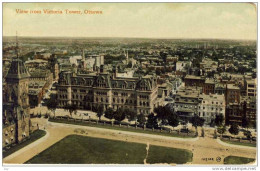 OTTAWA, Handcoulored PC - View From Victoria Tower, - Ottawa