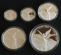 MEXICO 2016 LIBERTAD 5 Piece PROOF Silver Set, Encapsulated, Nice & Scarce Year. 5 Pieces As Pictured - Mexique