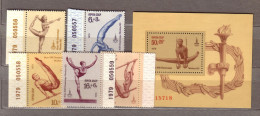 USSR RUSSIA OLYMPIC GAMES 1979 Gymnastics MNH (**) Mi 4830-4834, Bl 136 Lot #Sport158 - Verano 1980: Moscu