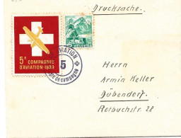 409 - 23 - Petite Lettre Avec Timbre Militaire Et Cachet "5e Compagnie D'aviation 1939" - Affranchissement Mixte - Dokumente