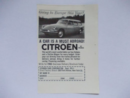 Oude Reclame Uit 60s - Citroën DS - Pubblicitari