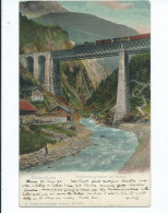 Switzerland   Postcard Gotthardbahn Kerstelenbach Viaduct. Steam Engine Posted 1903 - Kunstwerken