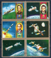 Umm Al-Qiwain 1972 Mi# 825-830 A Used - Block Of 6 - In Memory Of Soviet Cosmonauts / Space - Asia