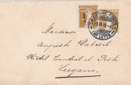 Suisse--1915--Devant De Lettre De CHAUX DE FONDS  Pour LUGANO - Timbres ...beau Cachet - Covers & Documents