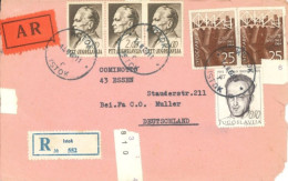 YUGOSLAVIA  - 1974, REGISTERED STAMPS COVER TO GERMANY. - Lettres & Documents