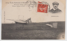 CPA Ecole Nationale D'Aviation - Aérodrome De Bron-Lyon - Monoplan Sommer Piloté Par Kimmerling (avec 2 Vues) - Bron