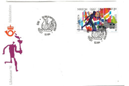Norway Norge 1994 Olympic Winter Games Lillehammer, Fakkelstafetten Cancelled Oslo 5.2.94 - Lettres & Documents