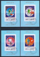 Umm Al-Qiwain 1972 Mi# 922-927, 929 B Blocks Used - Imperf. - Short Set - 8 Souvenir Sheets - Apollo 11-17 / Space - Asia