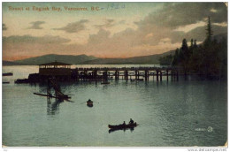 VANCOUVER, B.C., 1920 - Handcouloured Photo PC - Sunset At English Bay, - Vancouver