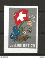 409 - 13 - Timbre Non-dentelé Neuf  "Geb. Inf. Rgt. 20" - Labels