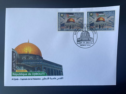 Djibouti Dschibuti 2021 Mi. ? 250 + 400 FD Small FDC Joint Issue Emission Commune Al Qods Quds Capitale De La Palestine - Djibouti (1977-...)