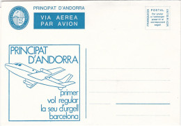 Principat D'Andorra -  Via Aerea Par Avion - Vegueria Episcopal - Primer Vol Regular La Seu D'Urgell Barcelona N°002614 - Episcopal Viguerie