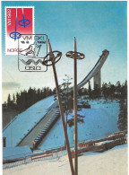 Norge Norway 1982 World Championship Nordic - Skiing In Oslo, Mi 853 On Maximumcard  - Cancelled 18.2.82 - Storia Postale