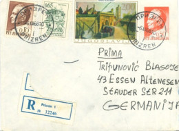 YUGOSLAVIA  - 1968, REGISTERED STAMPS COVER TO GERMANY. - Cartas & Documentos