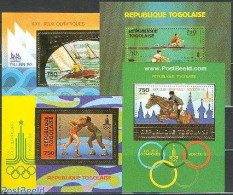 Togo 1980 Olympic Games 4 S/s, Mint NH, Nature - Sport - Horses - Kayaks & Rowing - Olympic Games - Sailing - Rowing