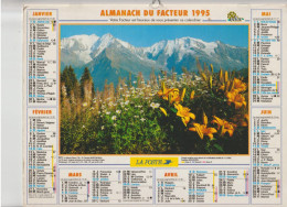 Almanach Du Facteur 1995, Le Mont-Blanc (74) Au Printemps / Vallée Des Hautes-Alpes En Automne, OLLER - Tamaño Grande : 1991-00