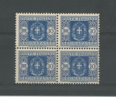 1934 Segnatasse Lire 10 In Quartina, Nuovi MNH Gomma Integra - Postage Due