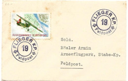 409 - 32 - Petite Lettre Avec Timbre Et Cachet "Flieger Kp 19" - Documenti