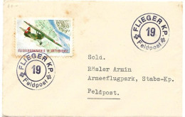 409 - 32 - Petite Lettre Avec Timbre Et Cachet "Flieger Kp 19" - Dokumente