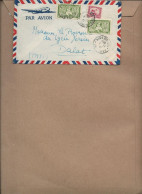 INDOCHINE - LETTRE PAR AVION -AFFRANCHIE N° 163 + N°  169 X2 - OBLITEREE CAD SAIGON - VIET-NAM   -1950 - Storia Postale