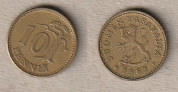 02283) Finnland, 10 Penniä 1963 - Finlande