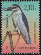 Roumanie 2021 Oblitéré Used Oiseau Nycticorax Nycticorax Bihoreau Gris Y&T RO 6675 SU - Gebraucht