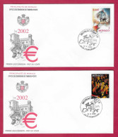 Monaco  2002  Mi.Nr. 2600 / 2601 , EUROPA CEPT Zirkus - FDC Jour D 'Emission Monaco 03 V 2002 - 2002
