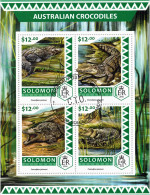 CHCT70 - Australian Crocodiles, Fauna, Nature, Stamp Mini Sheet, Used CTO, 2016, Solomon Islands - Autres - Afrique