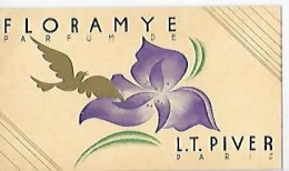 Petite Carte Publicitaire Parfum Floramye L.T. Piver Paris Calendrier 1931 - Pubblicitari