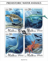 CHCT70 - Dinosaurs, Prehistoric Water Animals, Fauna, Nature, Stamp Mini Sheet, Used CTO, 2020, Maldives - Autres - Afrique