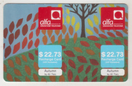 LEBANON - Autumn (Half Size X2) , Alfa Recharge Card 22.73$, Exp.date 23/08/14, Used - Lebanon